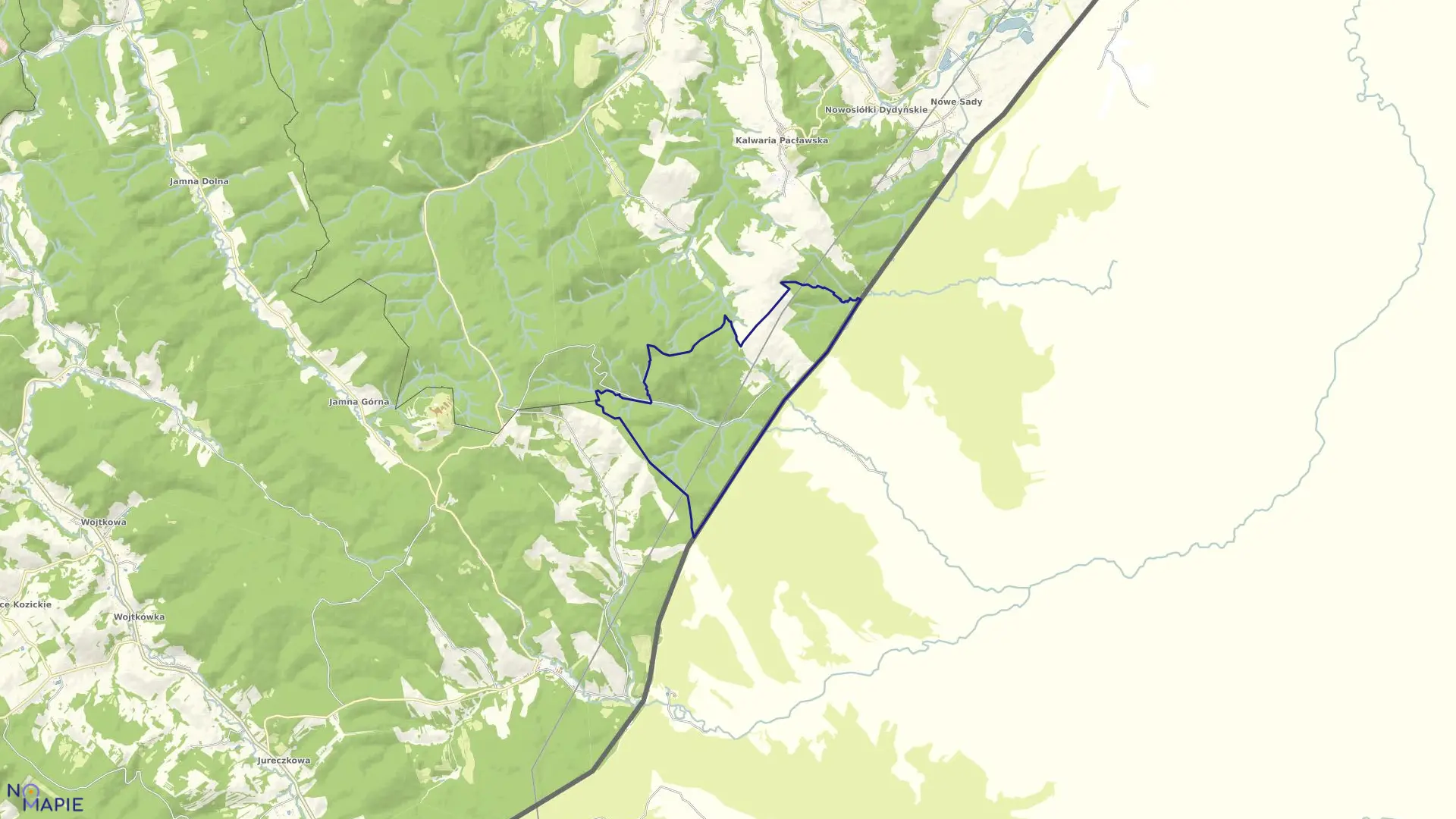 Mapa obrębu Paportno w gminie Fredropol